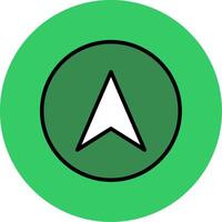 Navigation Filled Circle Icon vector