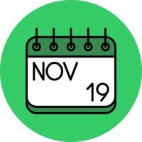 November Filled Circle Icon vector