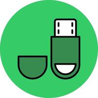 Usb Drive Filled Circle Icon vector