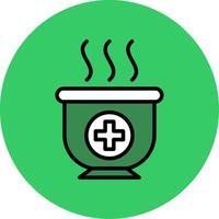 Steaming Filled Circle Icon vector