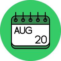 August Filled Circle Icon vector