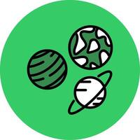 Planets Filled Circle Icon vector