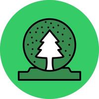 Snow Globe Filled Circle Icon vector