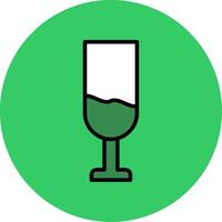 White Wine Filled Circle Icon vector
