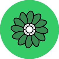 Daisy Filled Circle Icon vector