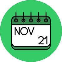 November Filled Circle Icon vector