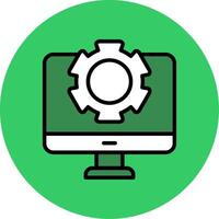 Gear Filled Circle Icon vector