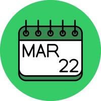 March Filled Circle Icon vector