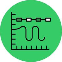 Multiple Trend Chart Filled Circle Icon vector