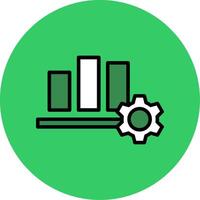 Bar Chart Filled Circle Icon vector