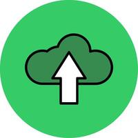 Cloud Computing Filled Circle Icon vector