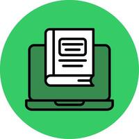 E - Learning Filled Circle Icon vector