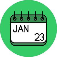 January Filled Circle Icon vector