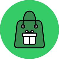 Hand Bag Filled Circle Icon vector