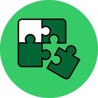 Puzzle Filled Circle Icon vector