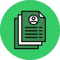 Resume Filled Circle Icon vector