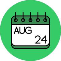 August Filled Circle Icon vector