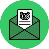 Invitation Filled Circle Icon vector