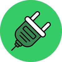 Plug Filled Circle Icon vector