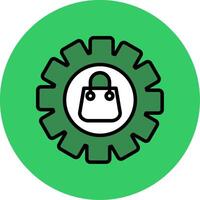 Setting Filled Circle Icon vector