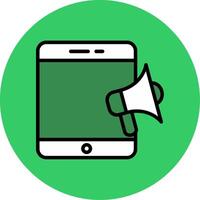 Megaphone Filled Circle Icon vector