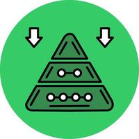 Pyramid Chart Filled Circle Icon vector