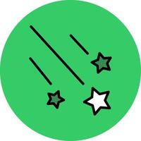 Shooting Stars Filled Circle Icon vector