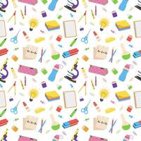 School pattern with supplies. Seamless pattern. Back to school. vector