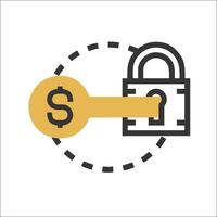 A lock with a dollar sign on it vector