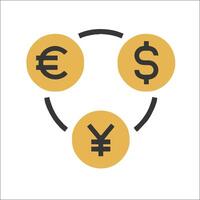 Currency exchange icon vector