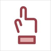 A red hand pointing up on a white background vector