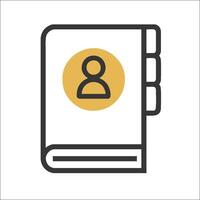 A book with a person icon on it vector