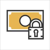 A padlock and money icon vector