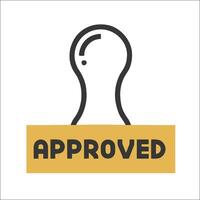 Approved icon with a light bulb vector