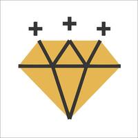 A diamond icon with three crosses on it vector