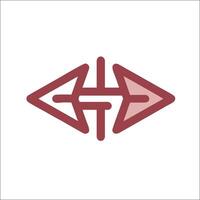 A red arrow pointing to the left vector