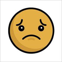 A sad emoticor with a sad face vector