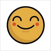 A smiley face with a red heart on it vector