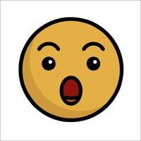 A cartoon emoticion with a mouth open vector