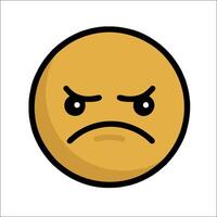 A cartoon face with an angry expression vector