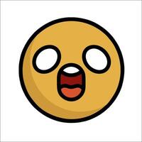 A cartoon emoticion with a mouth open vector