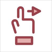 A hand pointing to an arrow icon vector