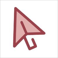 A red arrow pointing to a white background vector