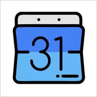 A calendar icon with the number 31 on it vector
