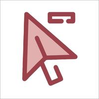 A red arrow pointing to a button vector