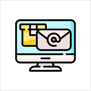 correo electrónico icono en un computadora monitor vector