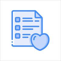 A blue heart and a checklist icon vector