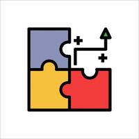 A puzzle piece with a green arrow pointing to it vector