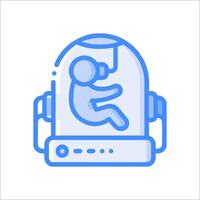 A blue icon of a person in a helmet vector