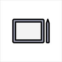 A tablet and pen icon on a white background vector
